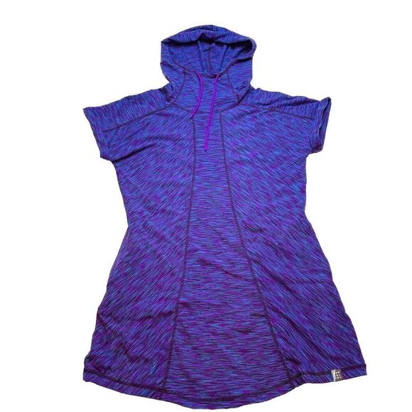 Title Nine Hoodie Dress Womens M Purple Space Dye Active Tennis Golf Pickleball - Picture 2 of 8
